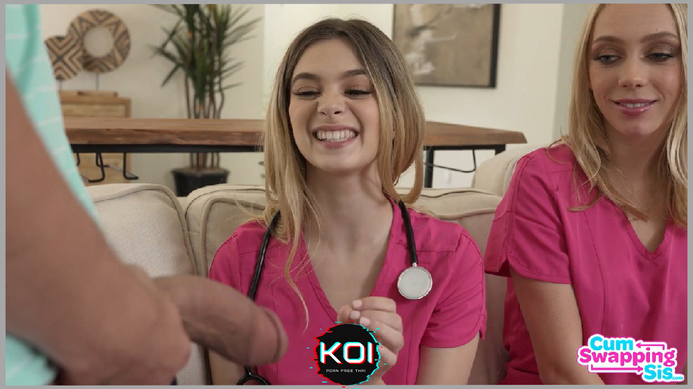 Cum Swapping Sis : พยาบาลจบใหม่รักษาคนไข้ถึงที่บ้าน Molly Little & Braylin Bailey สวิงกิ้งเย็ดหีหญิง2ชาย1